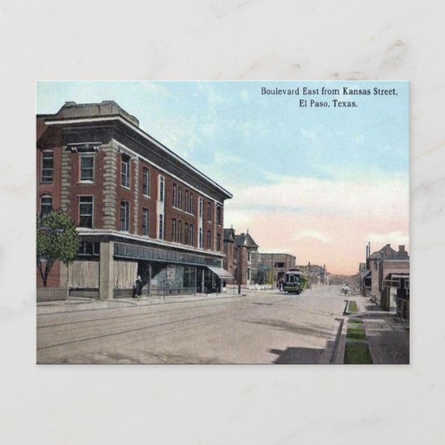 Cartão Postal Cartão-postal antigo - El Paso, Texas (Frente)