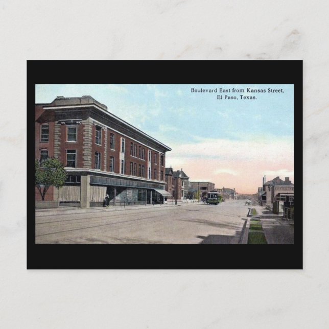 Cartão Postal Cartão-postal antigo - El Paso, Texas (Frente)
