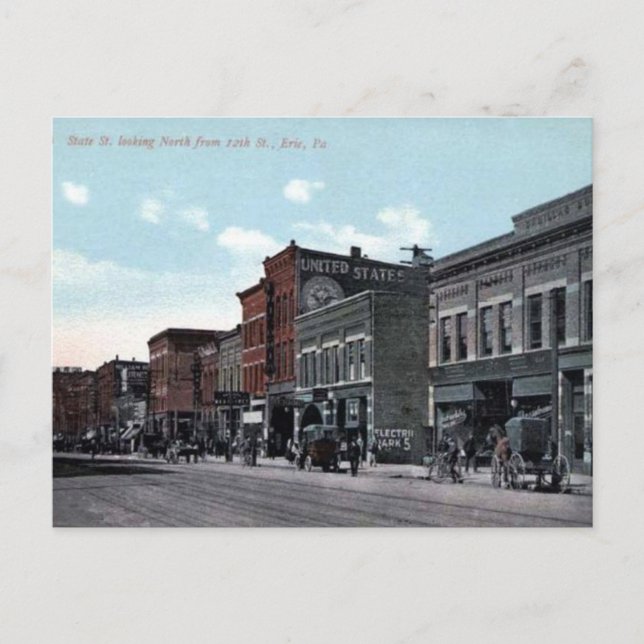 Cartão Postal Cartão-postal antigo - Erie, Pensilvânia (Frente)