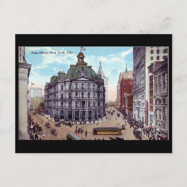 Cartão Postal Cartão-postal antigo, Escritório Poste, Nova Iorqu (Frente)