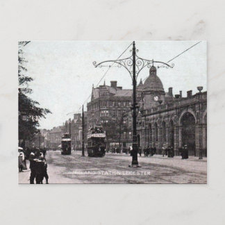 Cartão Postal Cartão-postal antigo - Estação Midland, Leicester