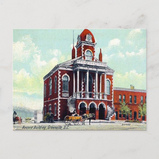 Cartão Postal Cartão-postal antigo - Greenville, Carolina do Sul (Frente)