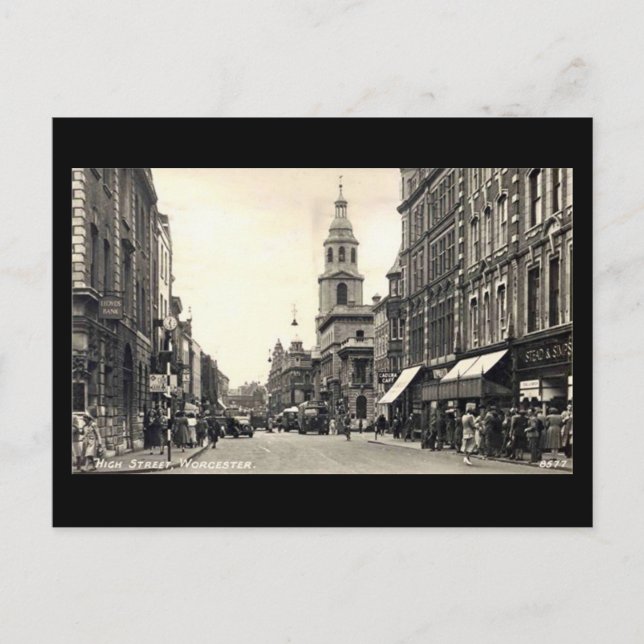 Cartão Postal Cartão-postal antigo - High Street, Worcester (Frente)