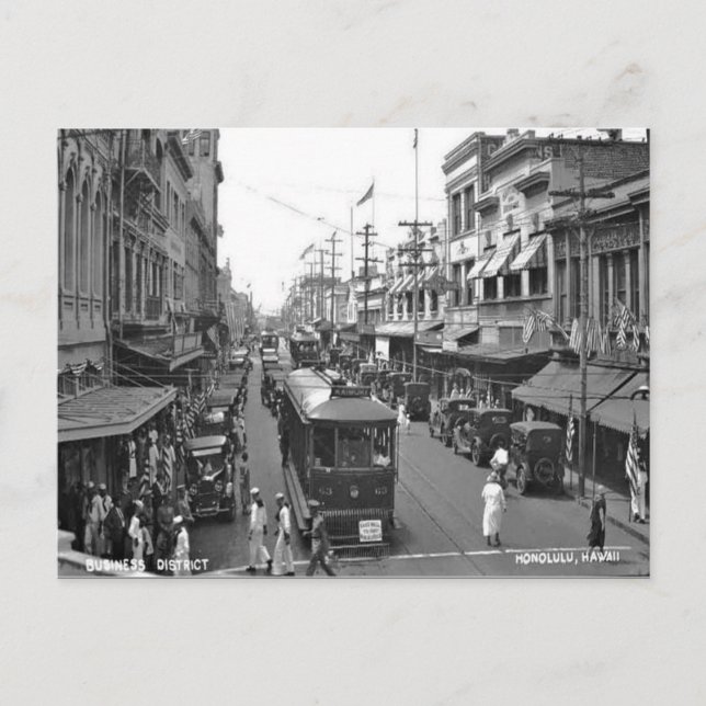 Cartão Postal Cartão-postal antigo - Honolulu, Havaí (Frente)