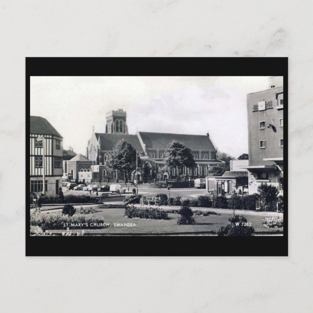 Cartão Postal Cartão-postal antigo - Igreja da Rua Maria, Swanse (Frente)