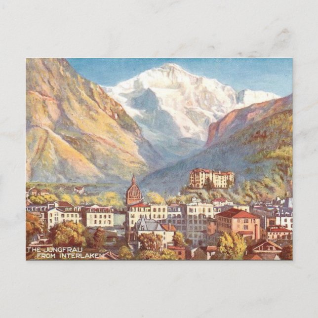 Cartão Postal Cartão-postal antigo - Jungfrau, Interlaken, Suiça (Frente)