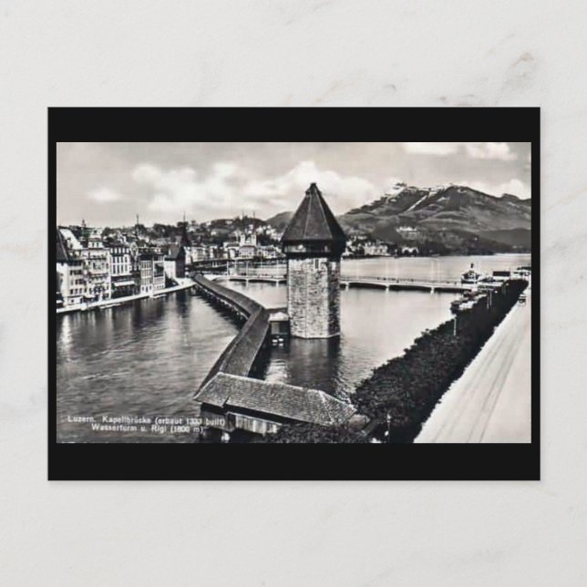 Cartão Postal Cartão-postal antigo - Kapellbrucke, Lucerne, Suiç (Frente)