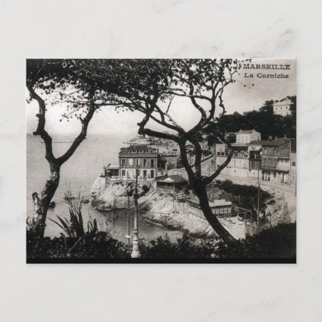 Cartão Postal Cartão-postal antigo - La Corniche, Marselha (Frente)