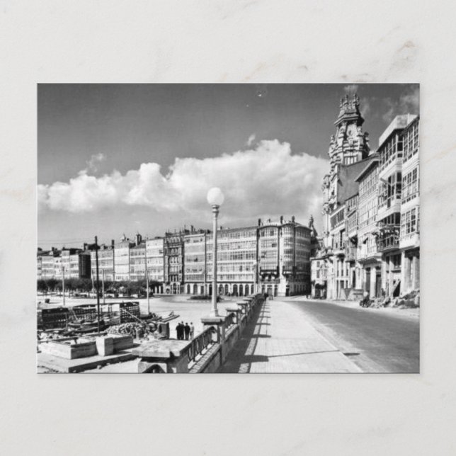 Cartão Postal Cartão-postal antigo - La Coruna, Espanha (Frente)