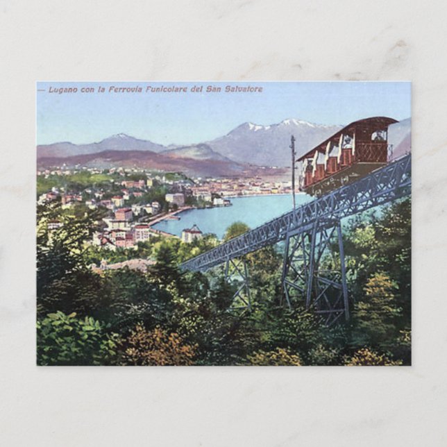 Cartão Postal Cartão-postal antigo - Lugano, Suiça (Frente)