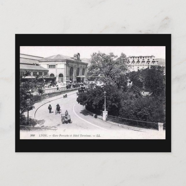 Cartão Postal Cartão-postal antigo - Lyon, Gare Perrache (Frente)