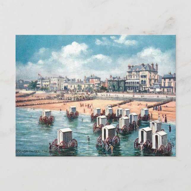 Cartão Postal Cartão-postal antigo - Máquinas de banho em Bognor (Frente)