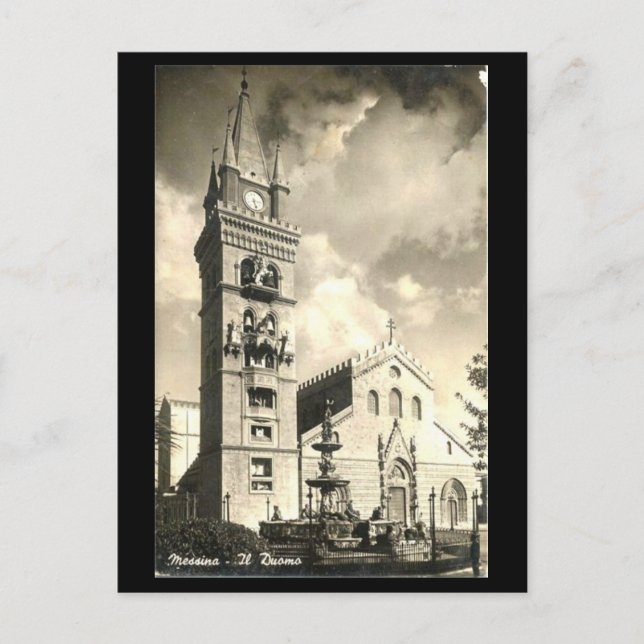 Cartão Postal Cartão-postal antigo - Messina, Catedral (Frente)