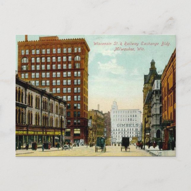 Cartão Postal Cartão-postal antigo - Milwaukee, Wisconsin, EUA (Frente)