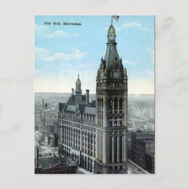 Cartão Postal Cartão-postal antigo - Milwaukee, Wisconsin, EUA. (Frente)