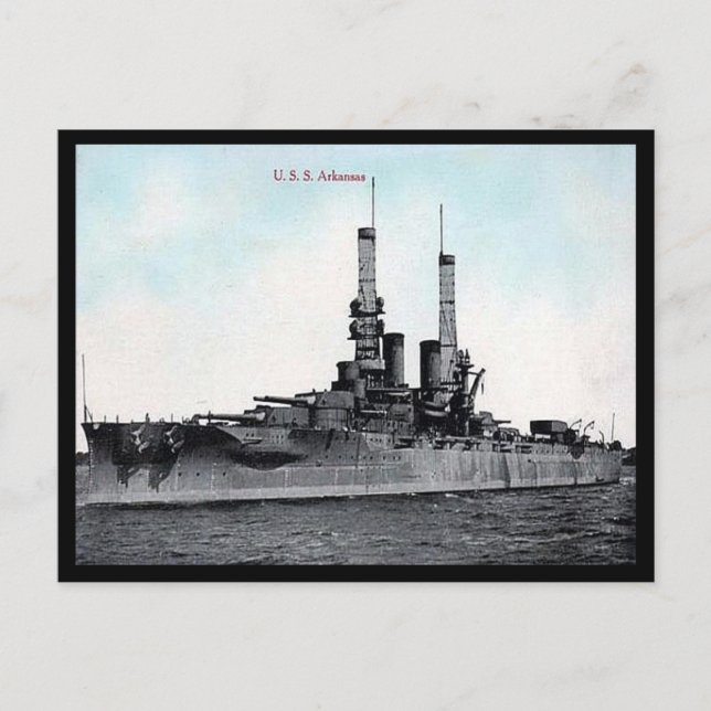 Cartão Postal Cartão-postal antigo - Navio de batalha dos EUA Ar (Frente)