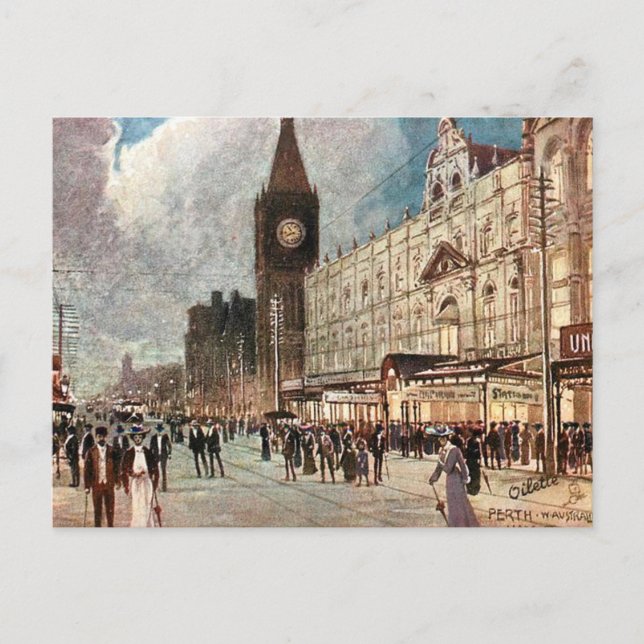 Cartão Postal Cartão-postal antigo - Perth, Austrália Ocidental (Frente)