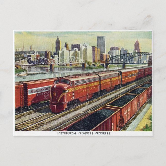 Cartão Postal Cartão-postal antigo - "Pittsburg promove o progre (Frente)
