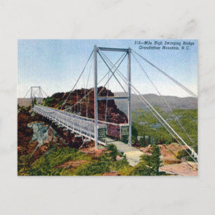 Cartão Postal Cartão-postal antigo - Ponte Mile High Swing, NC,