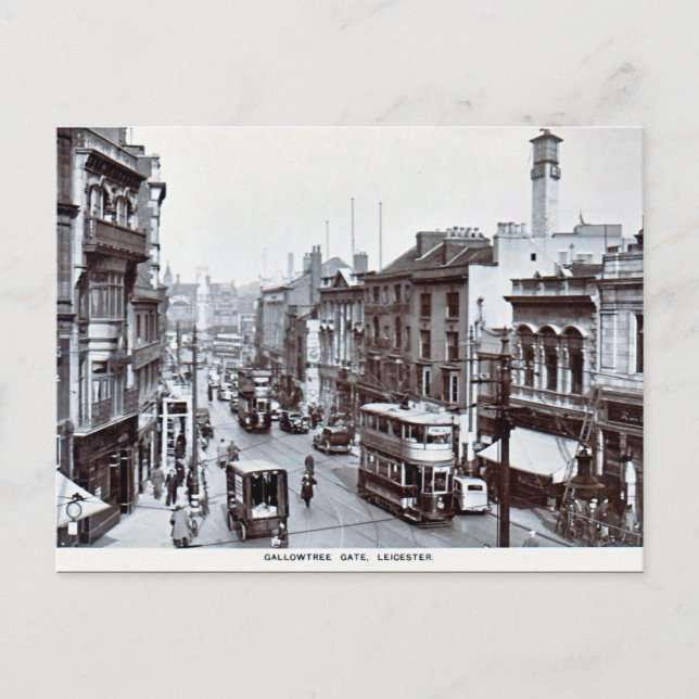 Cartão Postal Cartão-postal antigo - Porta-Gallowtree, Leicester (Frente)
