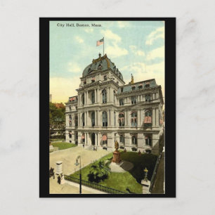Cartão Postal Cartão-postal antigo - Prefeitura, Boston, missa