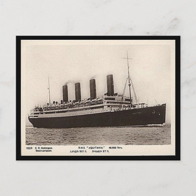 Cartão Postal Cartão-postal antigo - RMS Aquitania (Frente)