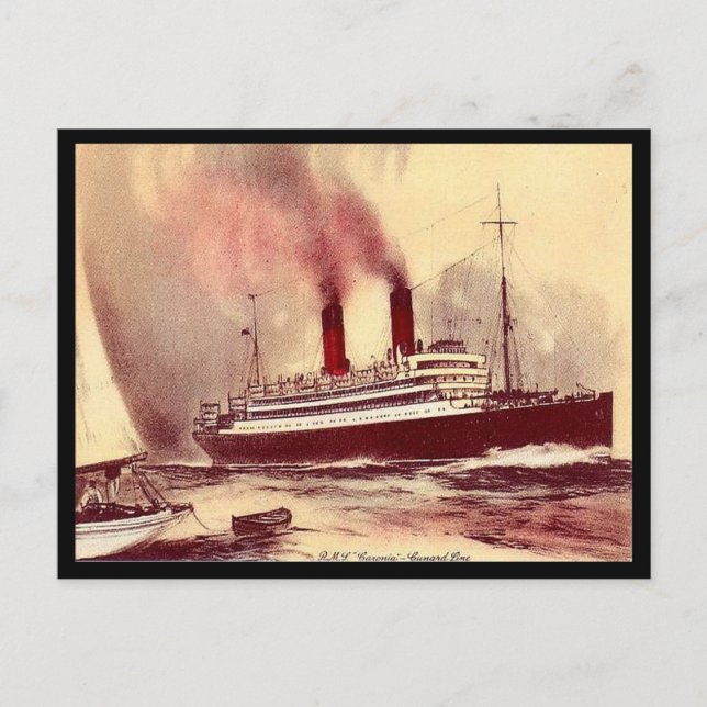 Cartão Postal Cartão-postal antigo - RMS Caronia, Cunard Line (Frente)