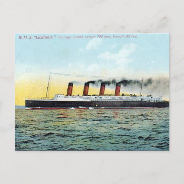 Cartão Postal Cartão-postal antigo - RMS Lusitania (Frente)