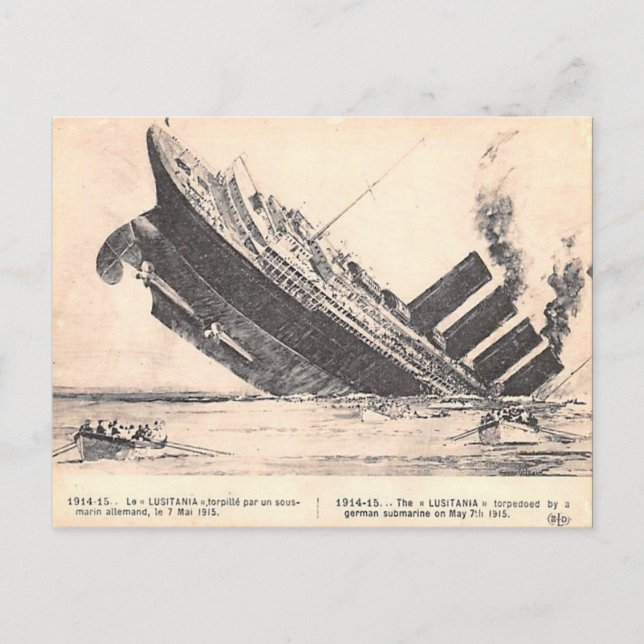 Cartão Postal Cartão-postal antigo - RMS Lusitania (Frente)