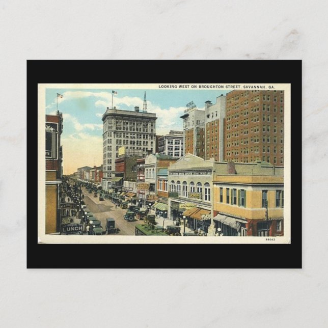 Cartão Postal Cartão-postal antigo, Rua de Broughton, Savana, Ge (Frente)
