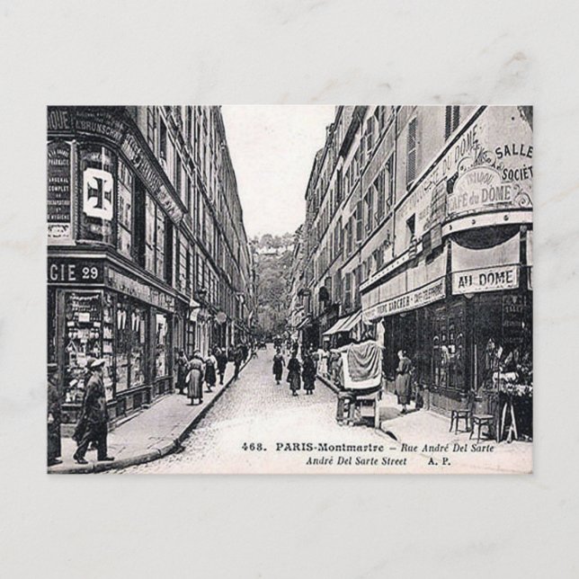 Cartão Postal Cartão-postal antigo - Rue André del Sarte, Paris (Frente)