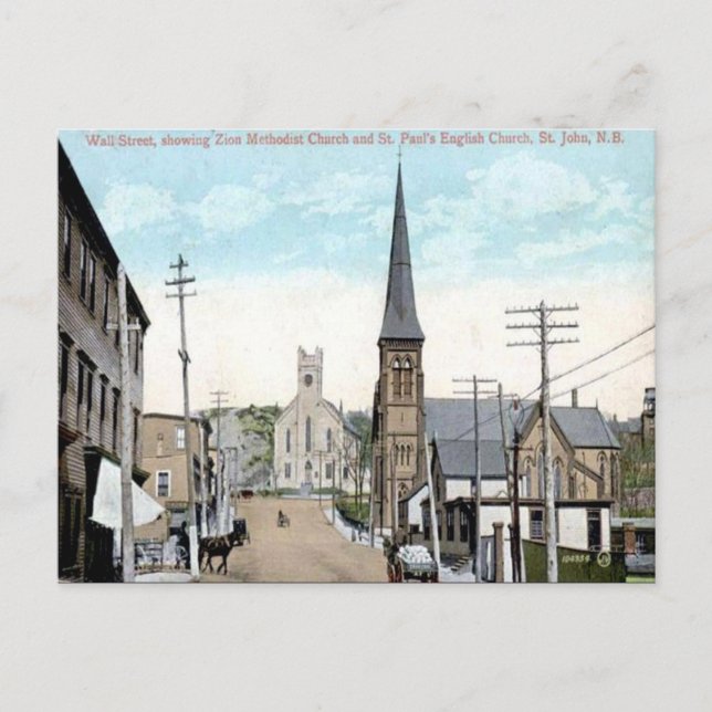 Cartão Postal Cartão-postal antigo - Santo John, New Brunswick (Frente)