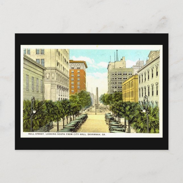 Cartão Postal Cartão-postal antigo, Savannah, Geórgia (Frente)