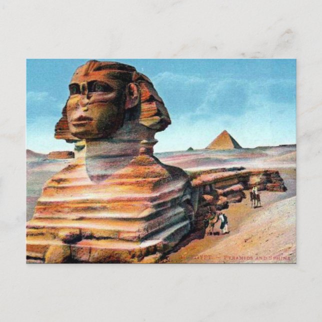 Cartão Postal Cartão-postal antigo - Sphinx, Cairo, Egito (Frente)