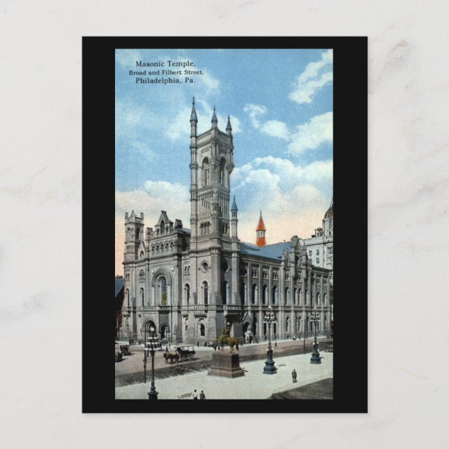 Cartão Postal Cartão-postal antigo - Templo Masônico, AP Filadél (Frente)