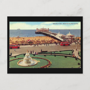 Cartão Postal Cartão-postal antigo, Weston-super-Mare, Grand Pi