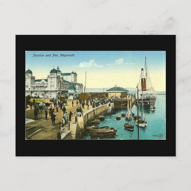 Cartão Postal Cartão-postal antigo, Weymouth, Dorset, em 1908 (Frente)