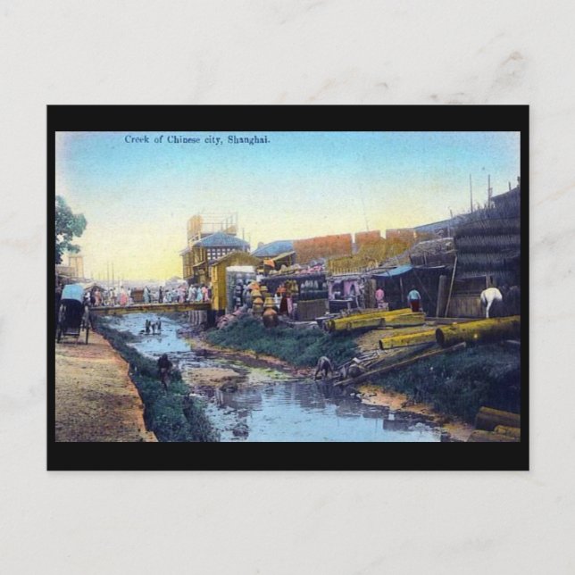 Cartão Postal Cartão-postal antigo - Xangai, China. (Frente)