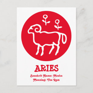 Cartão Postal Cartão-postal Aries Sanskrit