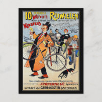 Cartão-postal: Arte publicitária sobre bicicletas 
