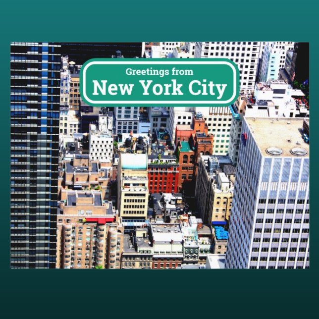 Cartão Postal Cartão-postal artístico Nova Iorque, colorido (Criador carregado)