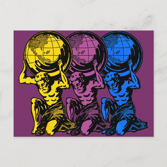 Cartão Postal Cartão-postal Atlas Triplo (Frente)