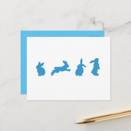 Cartão Postal Cartão-postal Azul Cinto em Coelhos Brancos