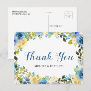 Cartão Postal Cartão-postal Azul De Casamento