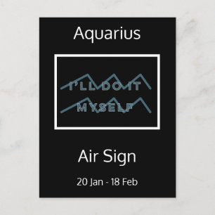Cartão Postal Cartão-postal azul e branco de citação do Aquarius