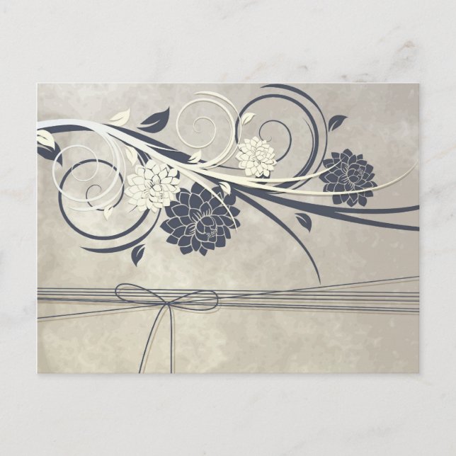 Cartão Postal Cartão-postal Azul Flores (Frente)