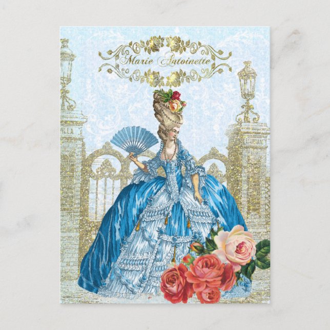 Cartão Postal Cartão-postal azul Marie Antoinette Versailles (Frente)