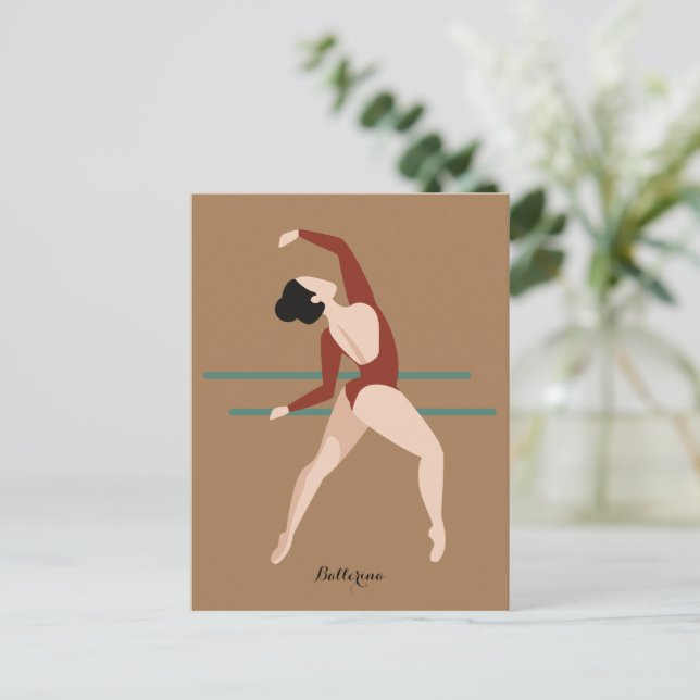 Cartão Postal Cartão-postal Ballerina Personalizado (Em pé/Frente)