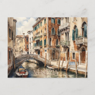 Cartão Postal CARTÃO-POSTAL Belo Aquarela de Viagem Veneza