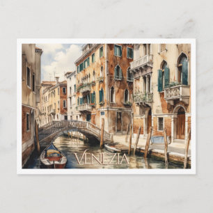 Cartão Postal CARTÃO-POSTAL Belo Aquarela de Viagem Veneza